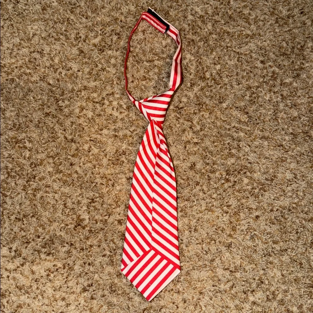 Red and White Striped baby boy Valentine's Tie